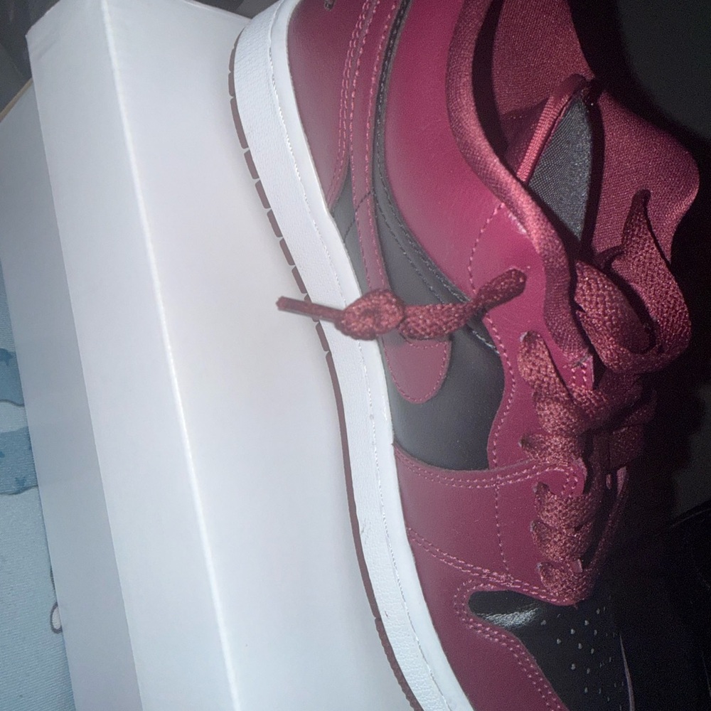 Jordan Women's Maroon and Black Sneakers